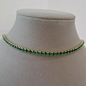 Emerald tennis necklace 4mm